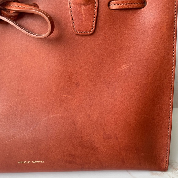 Mansur Gavriel Caramel Leather Tote. - Picture 2 of 16